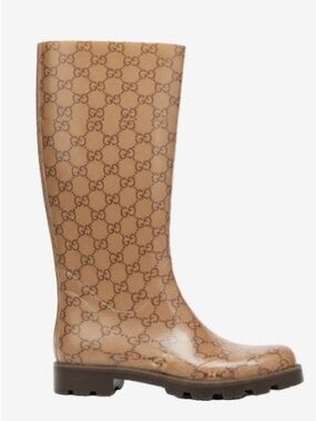 🛍️Gucci Authentic Tan Monogram Wellingtons/ Rain Boots